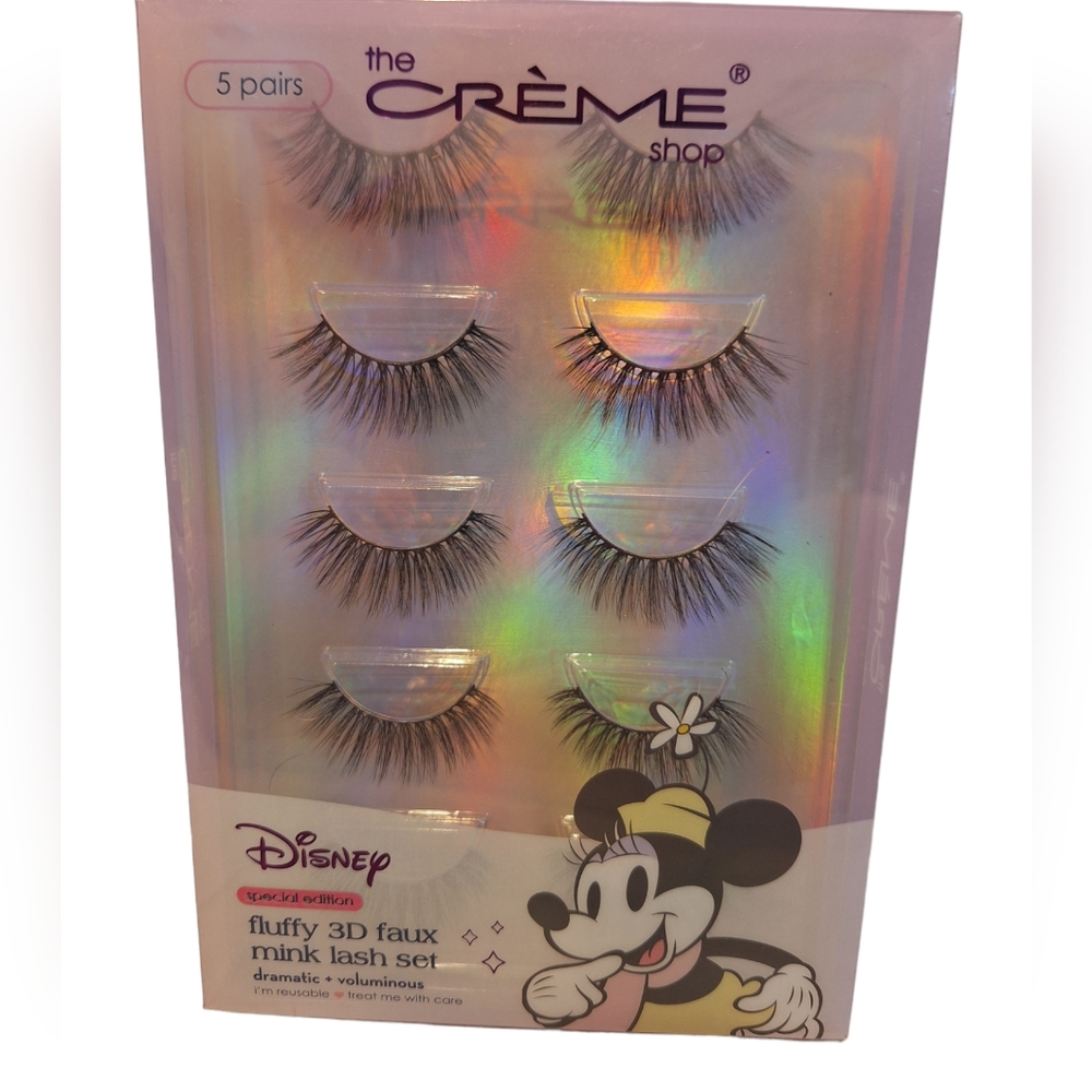 The Creme Shop Disney 3D Mink Lashes Fluffy & Voluminous 5 Pairs NEW